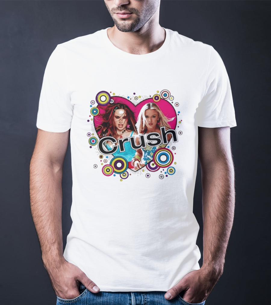 Crush Y2K Aesthetic Heart 2000s Nostalgia Bold Retro Circles T-Shirt