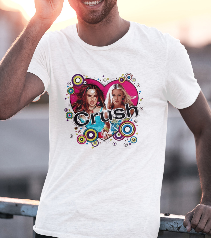 Crush Y2K Aesthetic Heart 2000s Nostalgia Bold Retro Circles T-Shirt