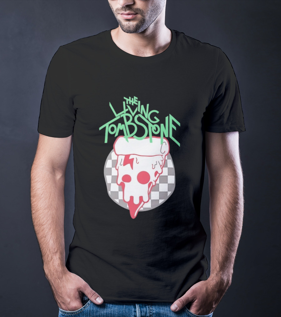 The Living Tombstone Pizza Skull Checkered T-Shirt