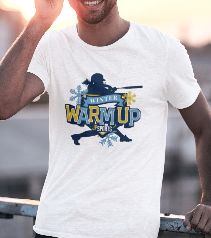 Winter Warm Up JP Sports Softball Snowflakes Batter T-Shirt