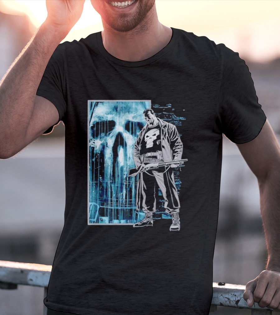 The Punisher Skull Vigilante Trench Coat T-Shirt