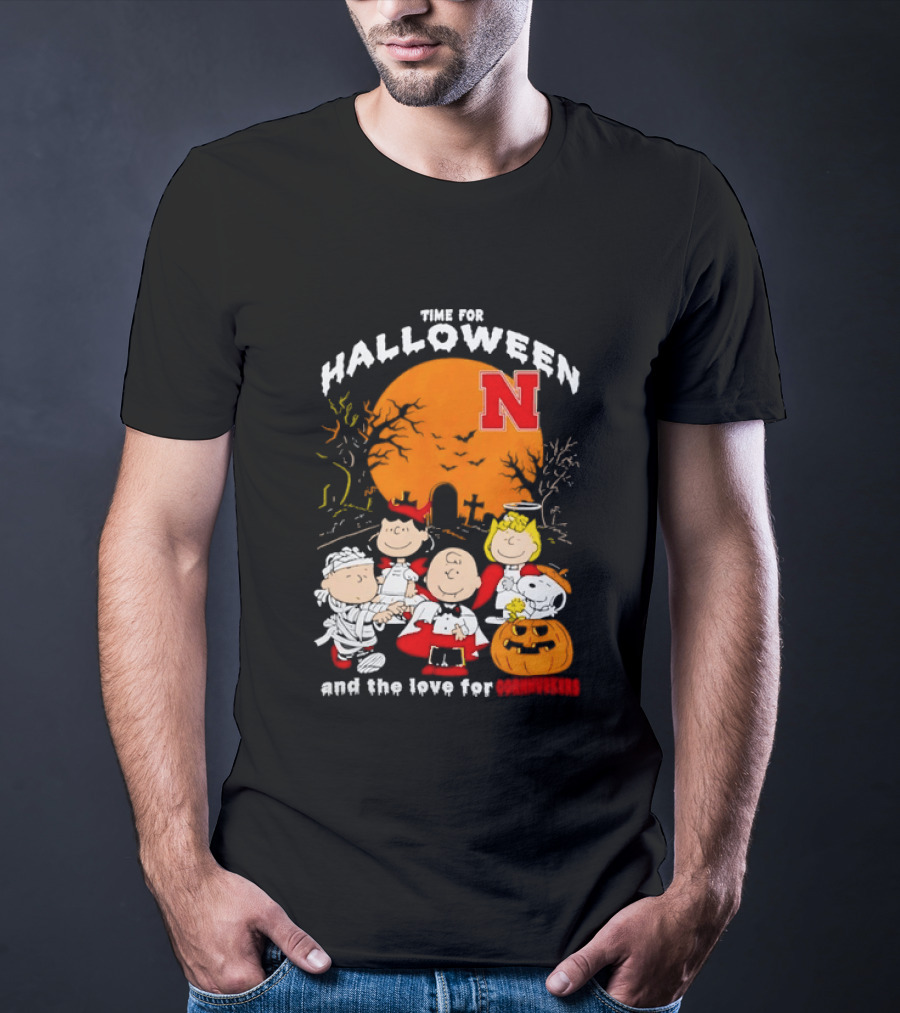 Time For Halloween Nebraska Cornhuskers Peanuts Characters T-Shirt