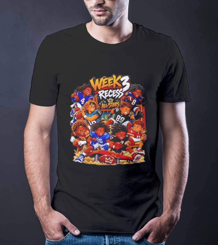 Week 3 Recess All Stars Football Players Chibi NFL T-Shirt