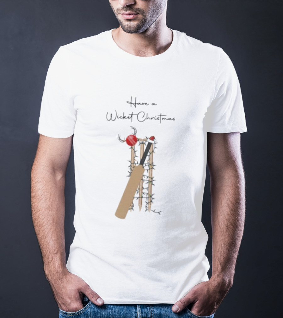 Have A Wicket Christmas Cricket Bat And Stumps Holiday T-Shirt