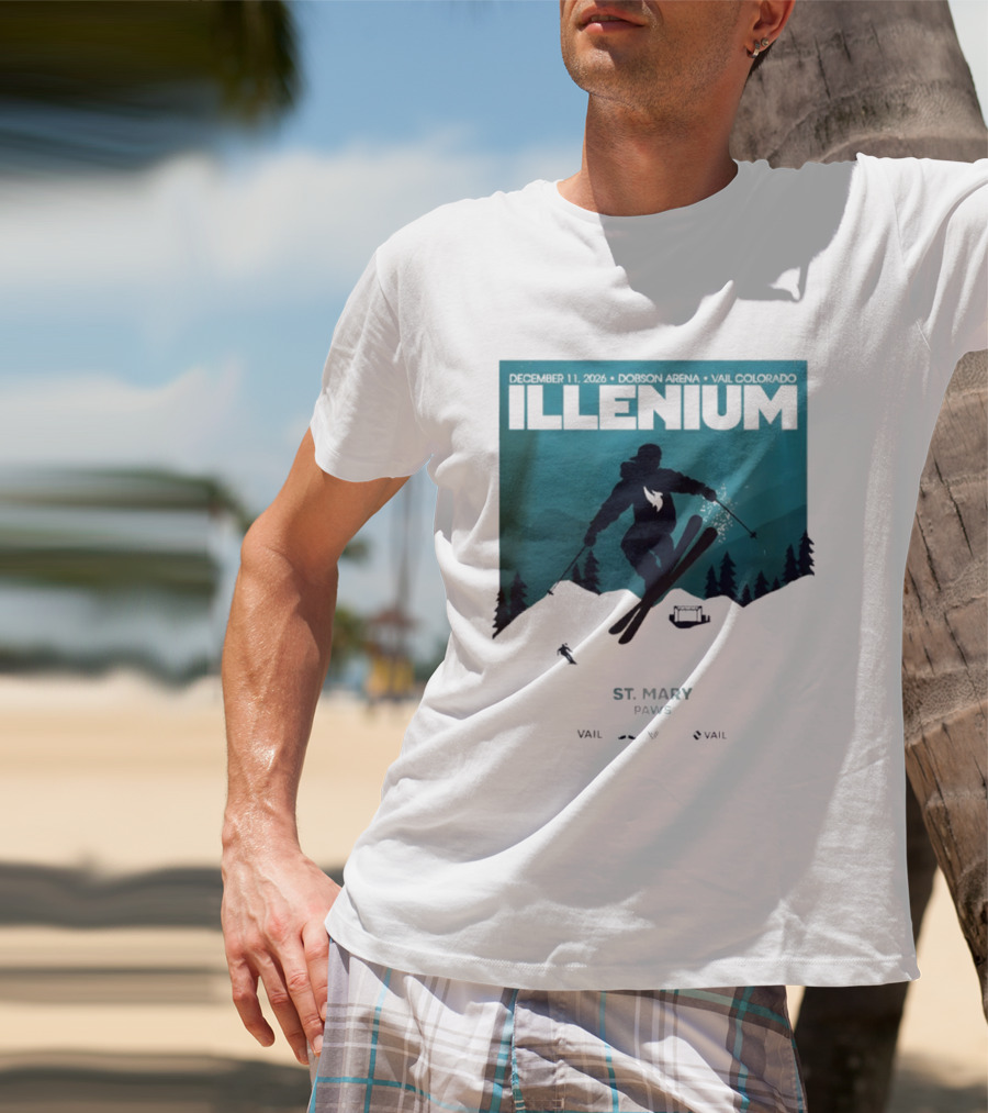 Illenium December 11 2026 Skiing Dobson Arena Vail Colorado Concert St Mary Paws T-Shirt