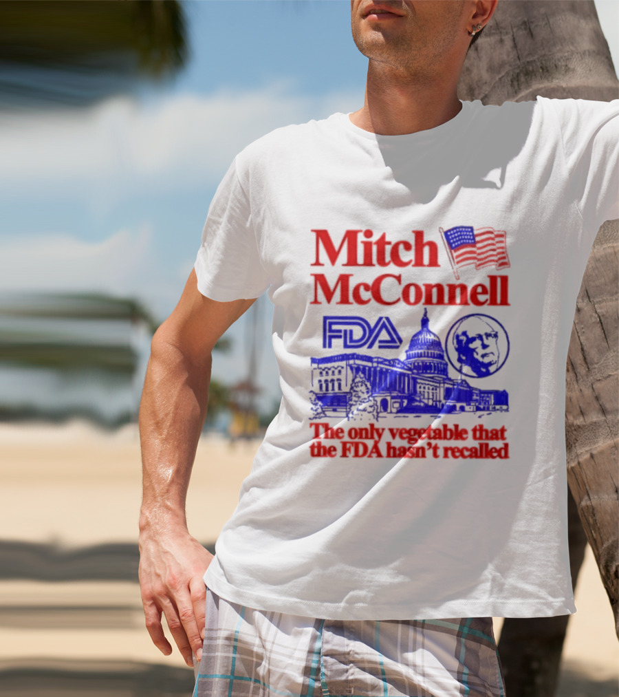 Mitch McConnell FDA Capitol Building USA Flag Vegetable Recall T-Shirt
