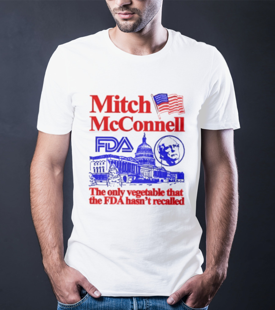 Mitch McConnell FDA Capitol Building USA Flag Vegetable Recall T-Shirt