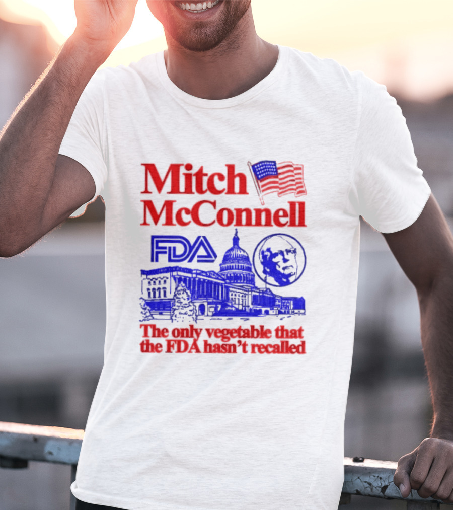 Mitch McConnell FDA Capitol Building USA Flag Vegetable Recall T-Shirt
