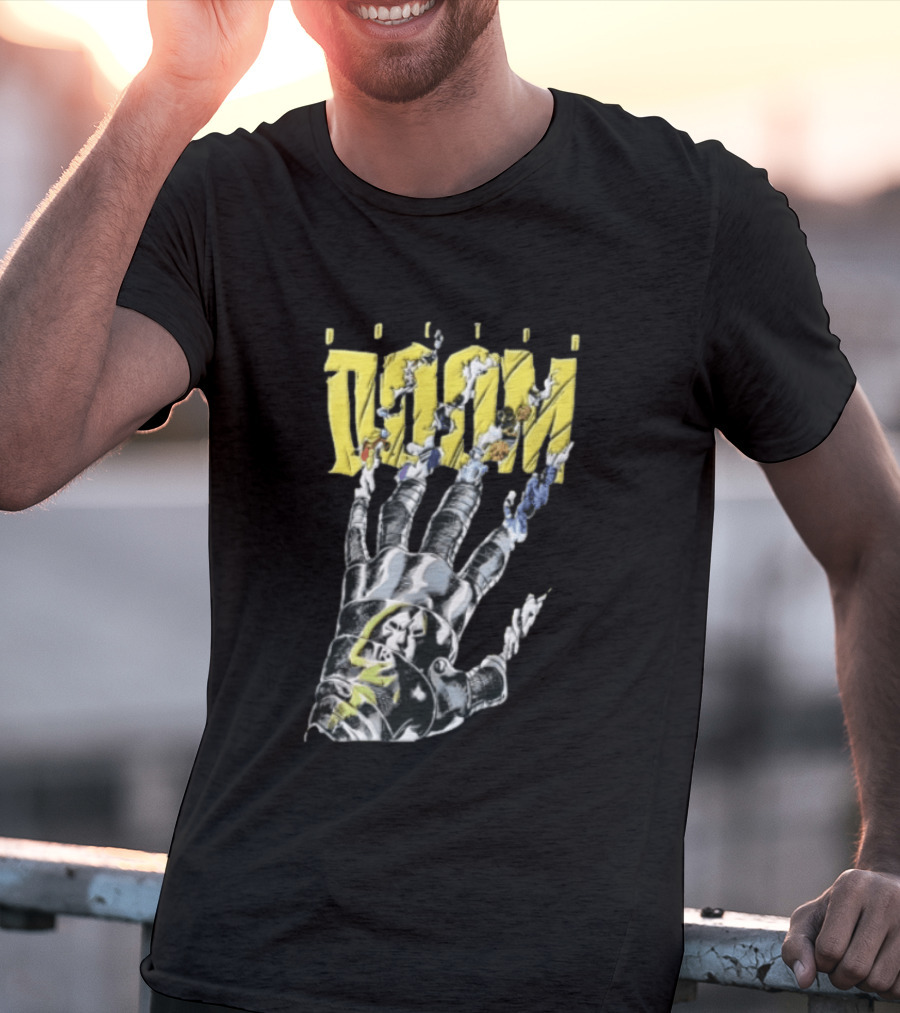 Marvel Doom Metal Gauntlet Ripping Through Paper T-Shirt