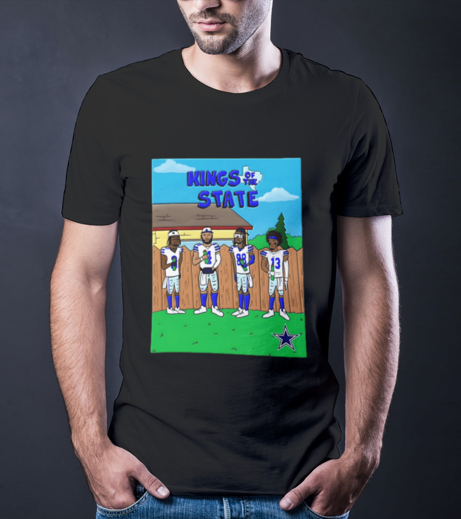 Kings Of The State Ceedee Lamb Dak Prescott Micah Parsons Dallas Cowboys Comic T-Shirt