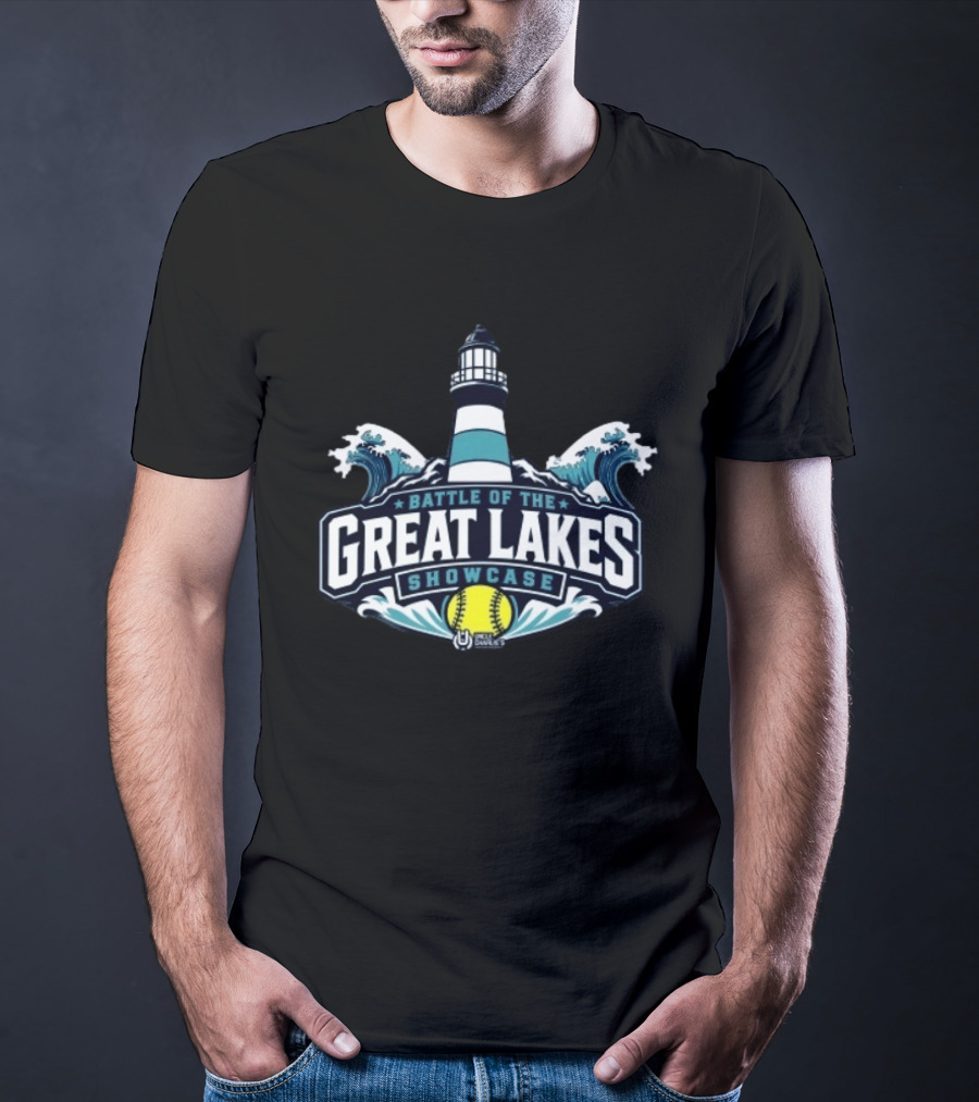 Battle Of The Great Lakes Showcase Uncle Charlie's Softball Lighthouse Waves T-Shirt