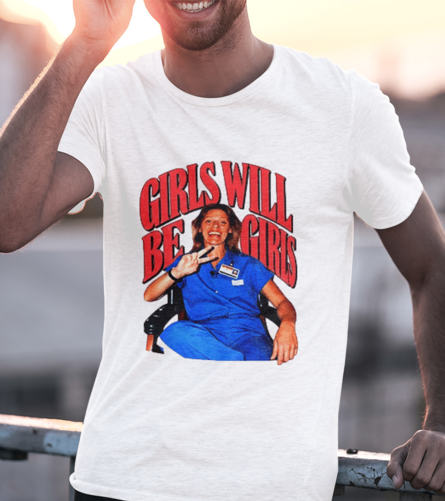 Aileen Wuornos Girls Will Be Girls Peace Sign Blue Outfit T-Shirt