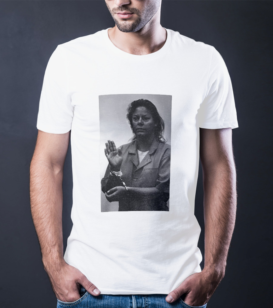 Aileen Wuornos True Crime Handcuffed Raised Hand Political Image T-Shirt