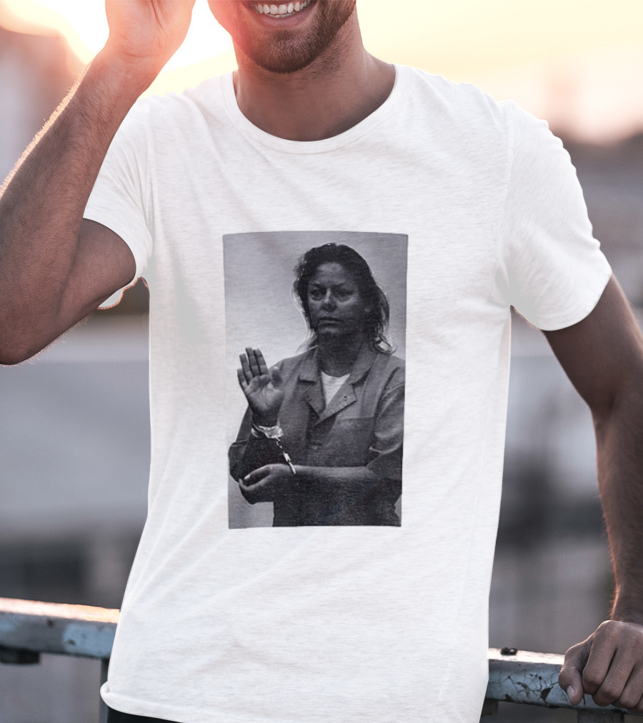 Aileen Wuornos True Crime Handcuffed Raised Hand Political Image T-Shirt