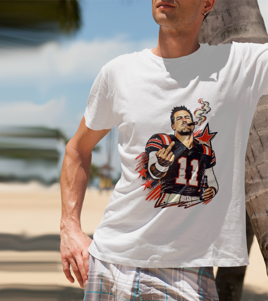 Case Keenum 11 Smoking Cigar Middle Finger Gesture T-Shirt