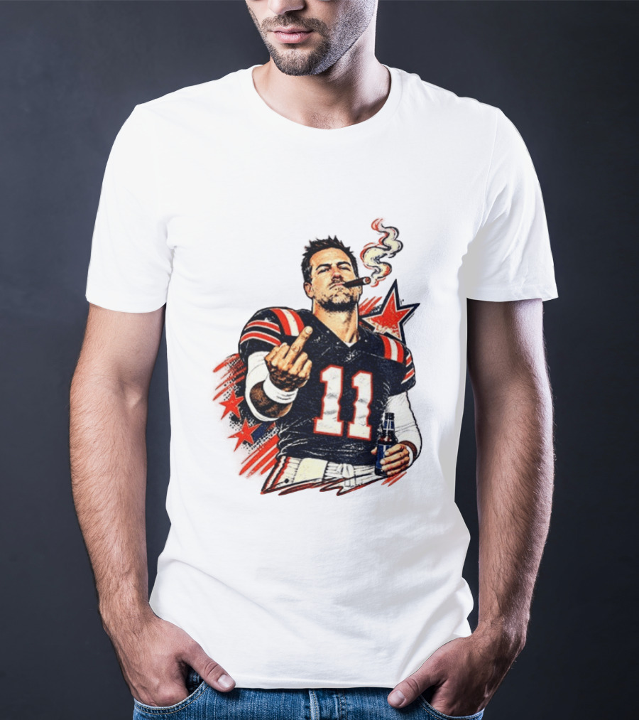 Case Keenum 11 Smoking Cigar Middle Finger Gesture T-Shirt