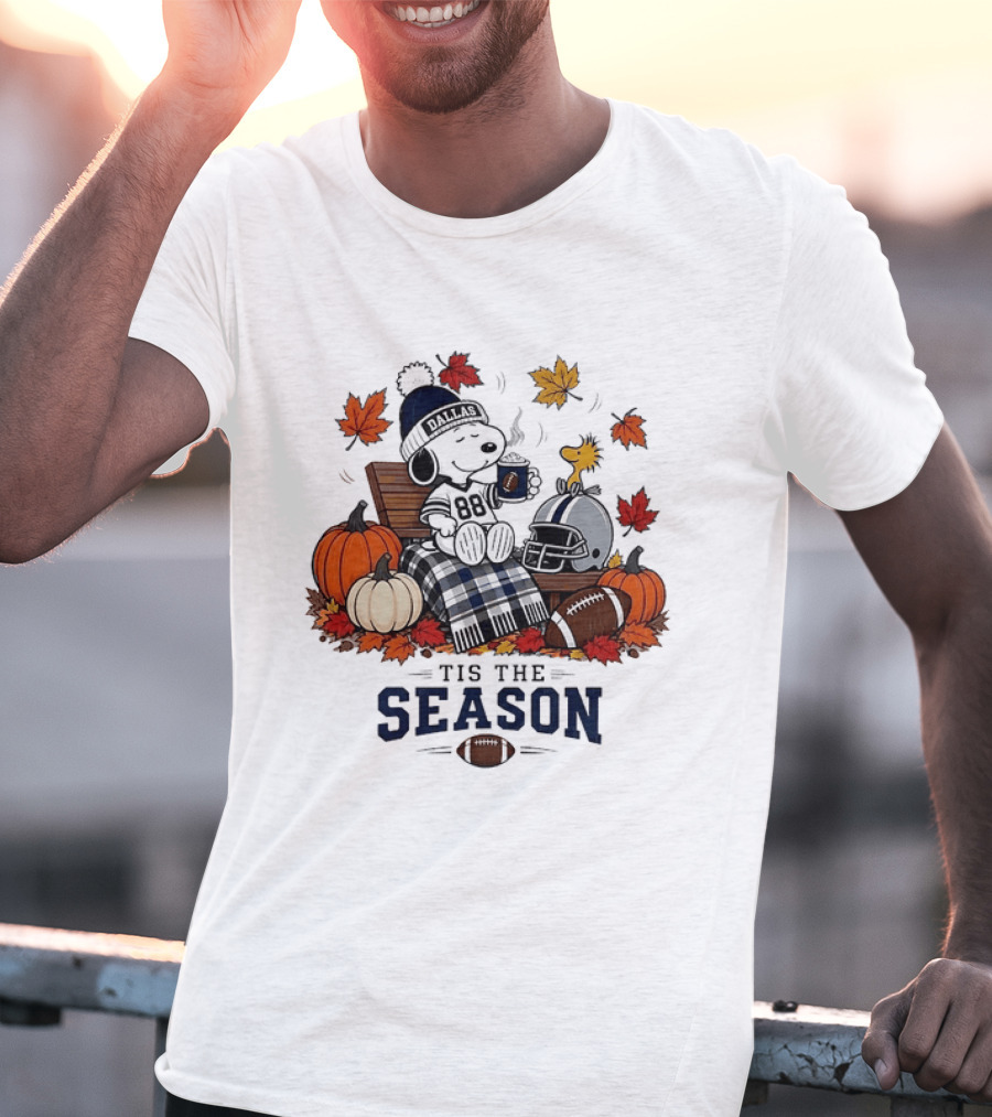 Dallas Cowboys Snoopy Woodstock Fall Football 'Tis The Season T-Shirt