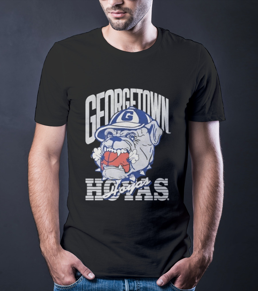 Georgetown Hoyas Vintage Bulldog Graphic With Classic Sports T-Shirt