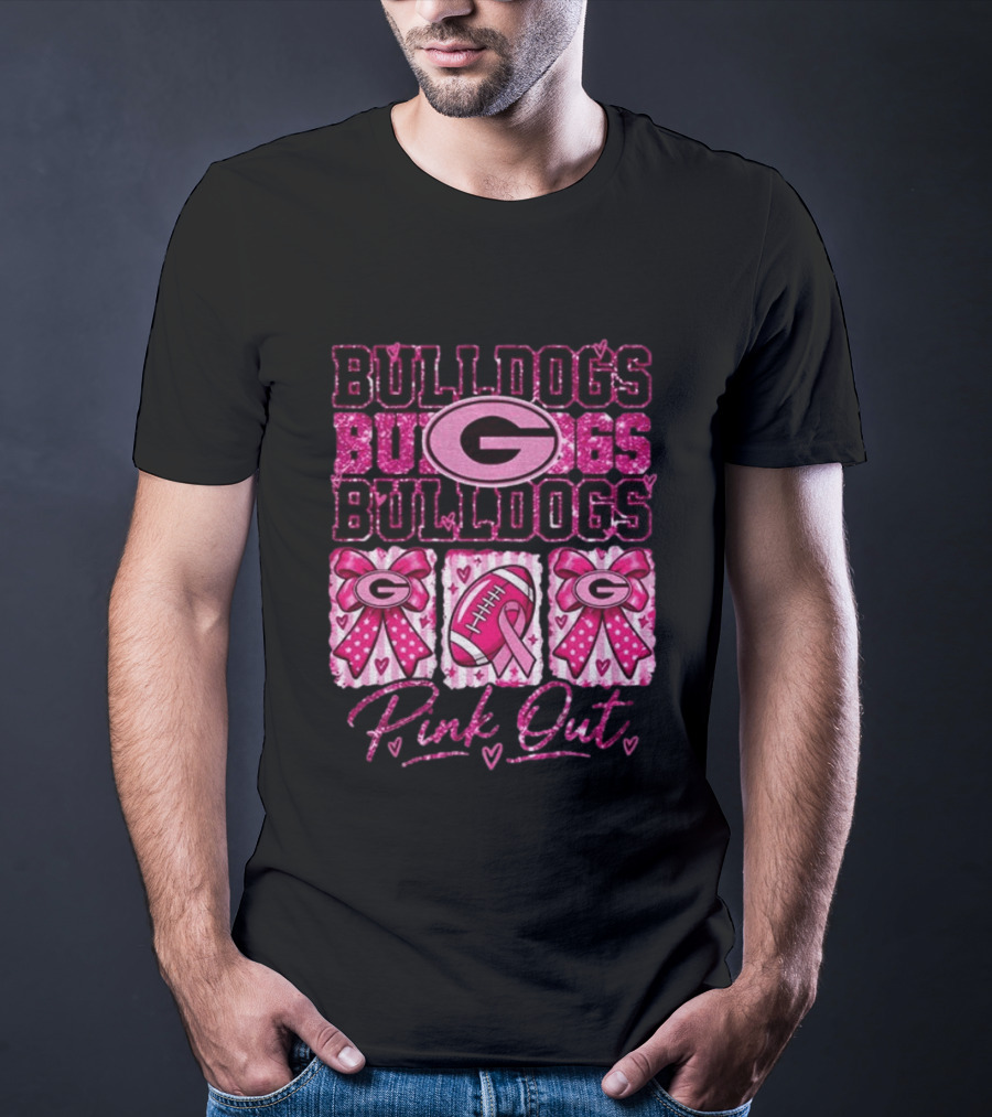 Bulldogs G Pink Out Breast Cancer Awareness Game Day T-Shirt