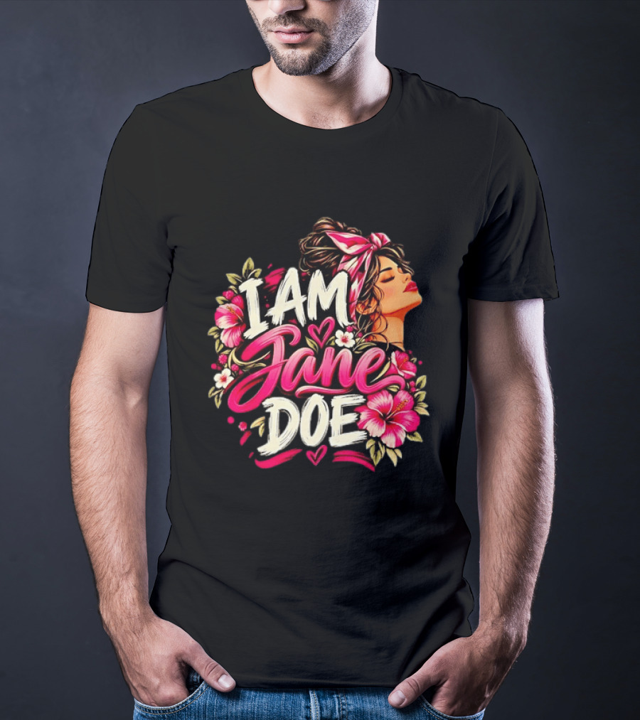 I Am Jane Doe Floral Flowers Woman Empowerment T-Shirt
