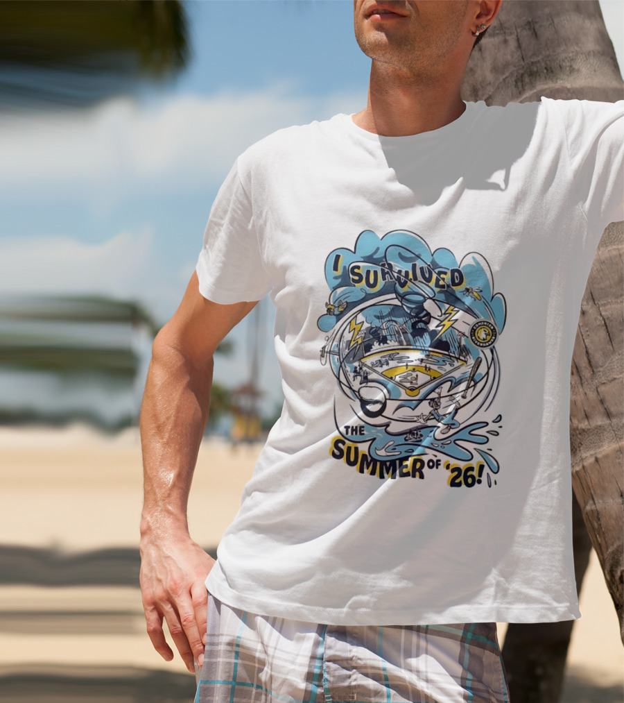 I Survived The Summer Of '26 Edmonton Riverhawks Baseball Lightning Storms T-Shirt