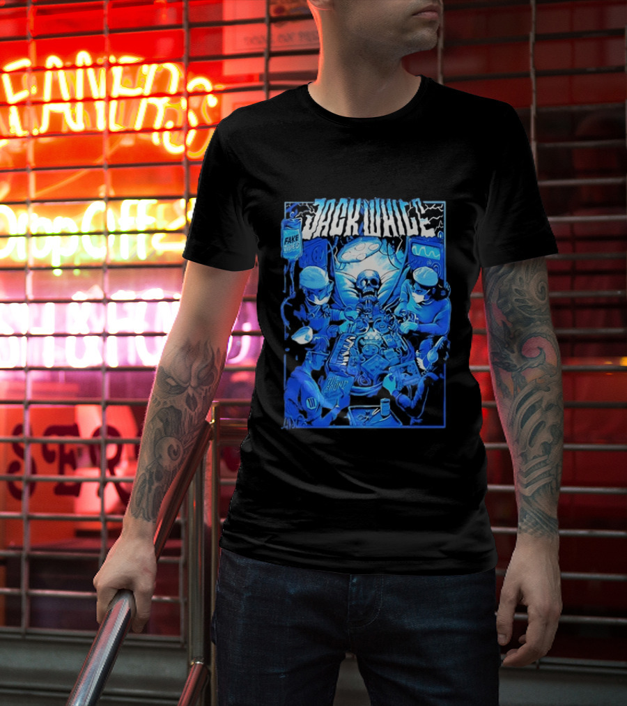 Jack White Fake Tides The Sound Rock Music Skeleton Surgeons T-Shirt