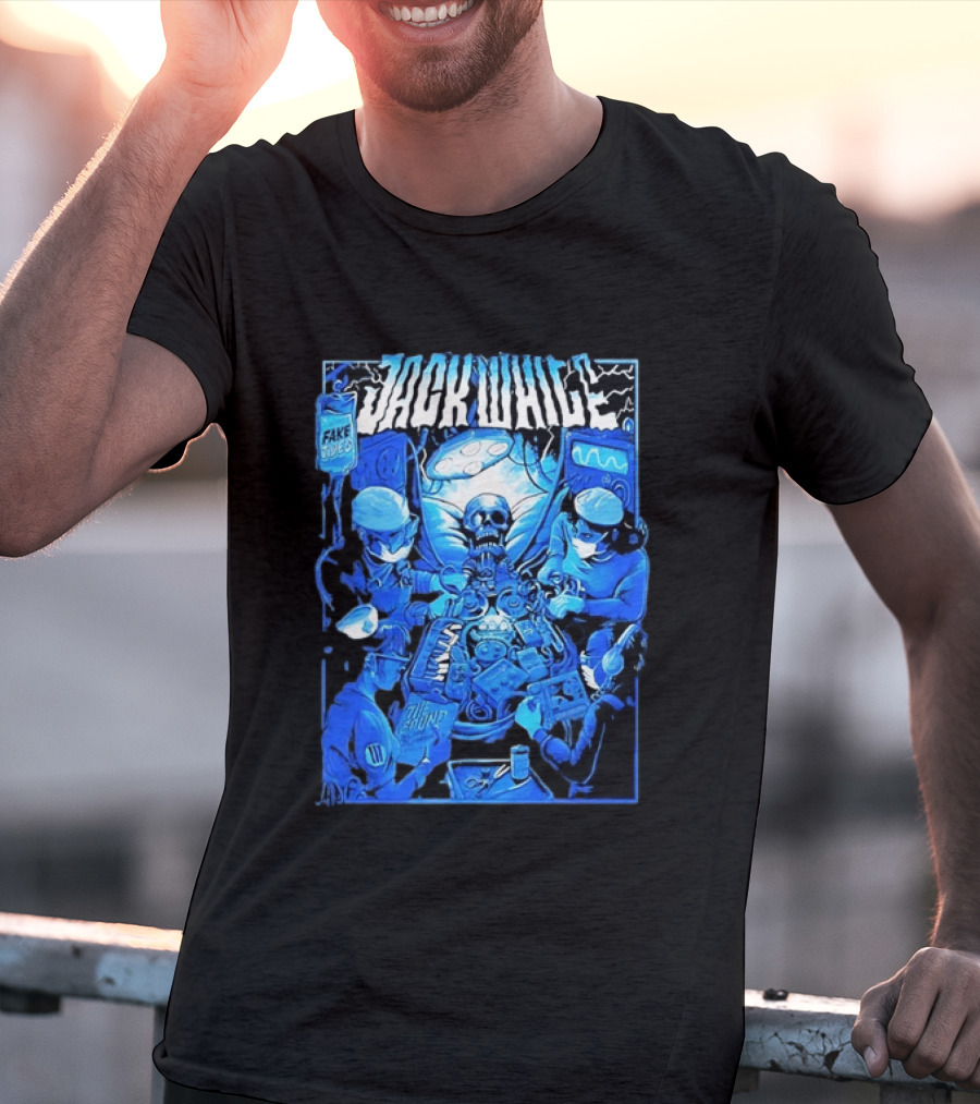 Jack White Fake Tides The Sound Rock Music Skeleton Surgeons T-Shirt