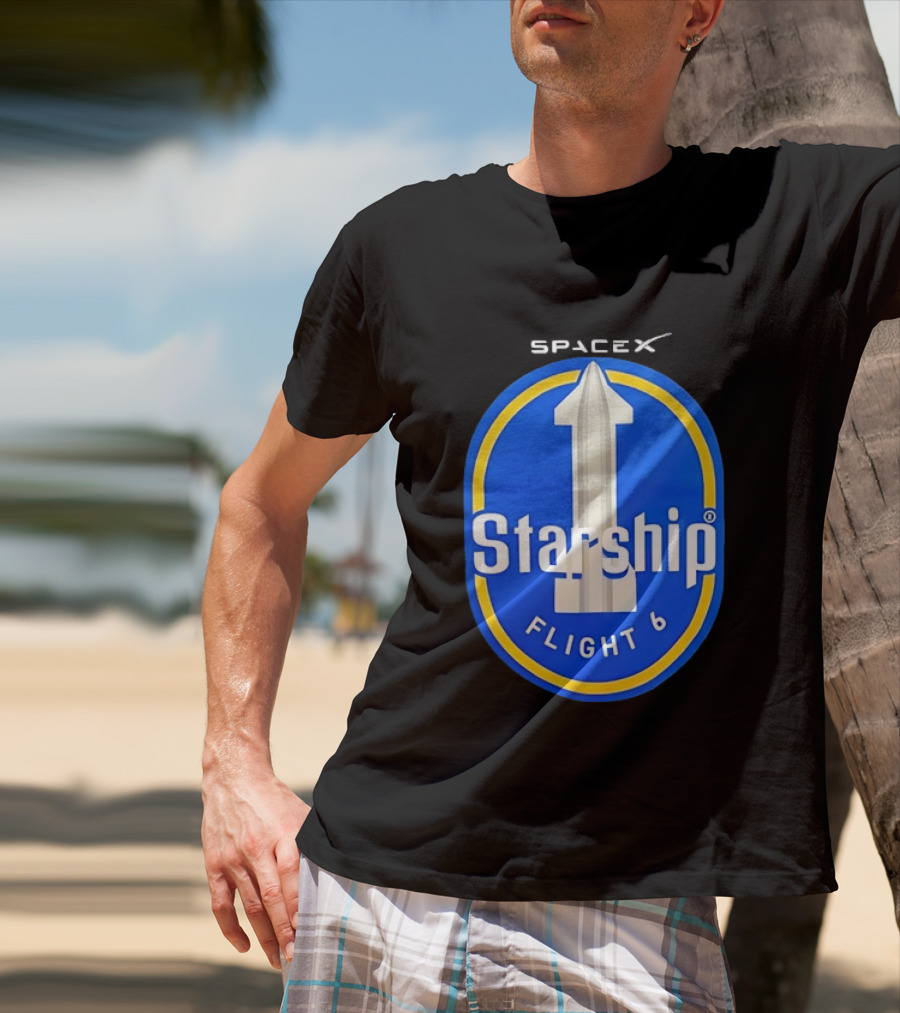 SpaceX Starship Flight 6 Mission Patch Emblem Space Exploration T-Shirt