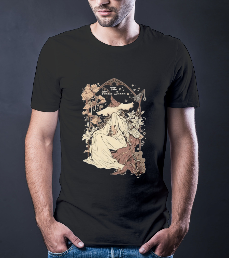 The Faerie Queen Woman With Wings Floral Arch Fantasy T-Shirt