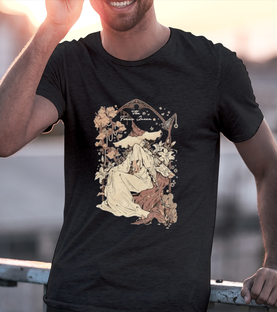 The Faerie Queen Woman With Wings Floral Arch Fantasy T-Shirt