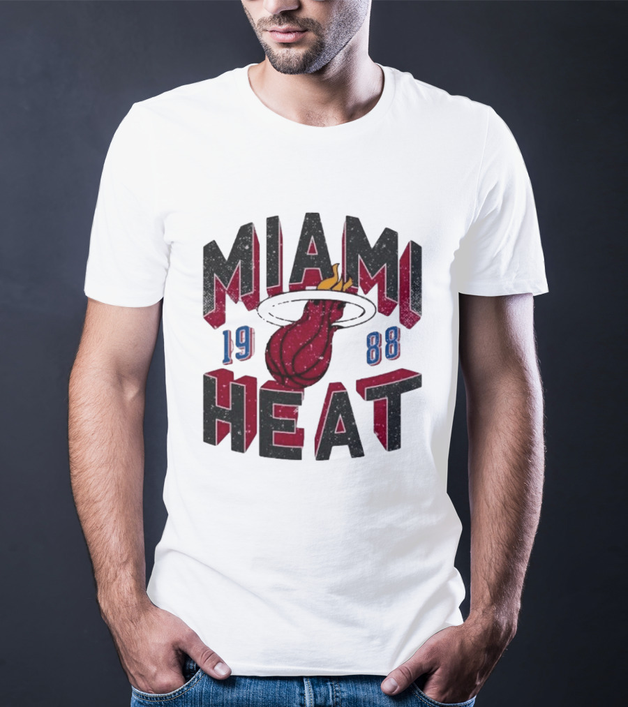 Miami Heat 1988 Flaming Basketball NBA Peace Collective T-Shirt