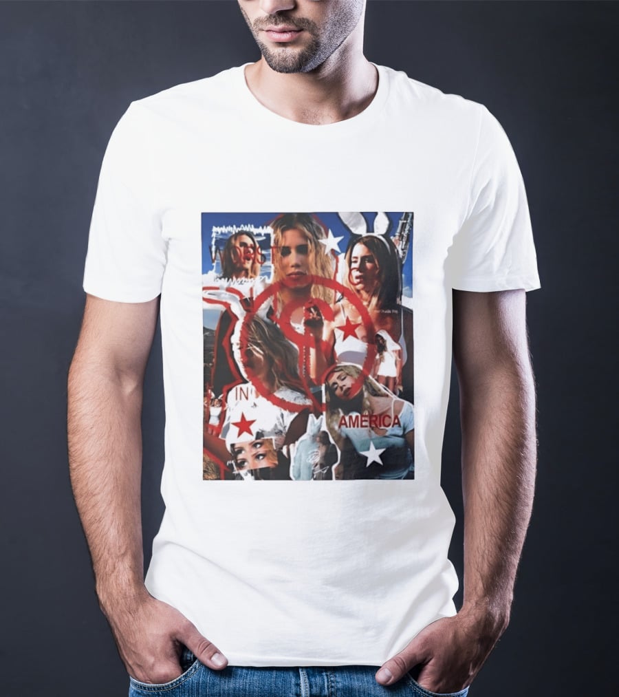 Worst In America Fashion Collage Aesthetic With Stars And Red Circle T-Shirt
