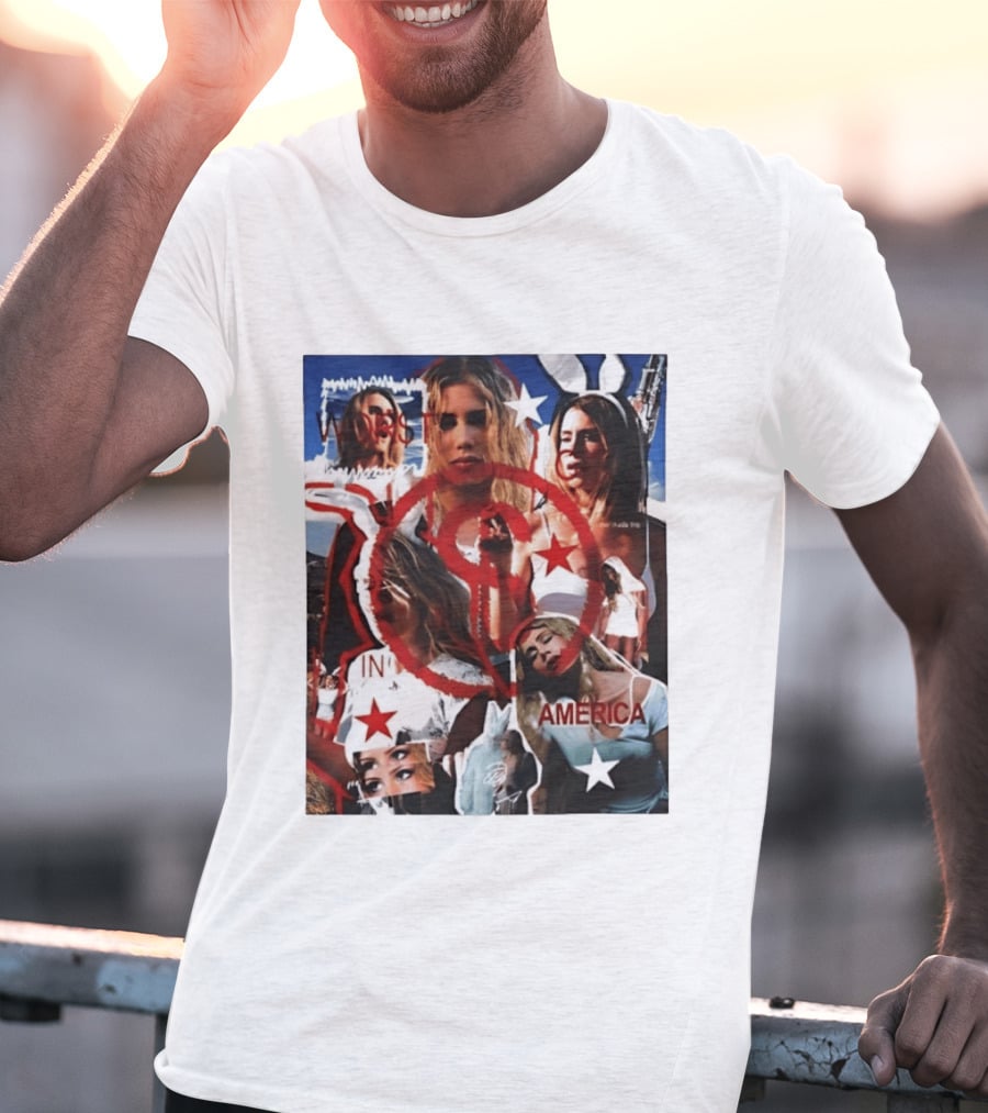 Worst In America Fashion Collage Aesthetic With Stars And Red Circle T-Shirt