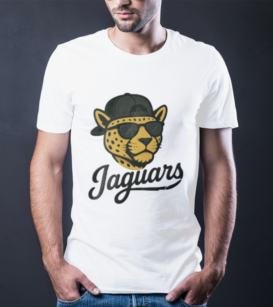 Jacksonville Jaguars Cool Jaguar With Cap And Sunglasses T-Shirt