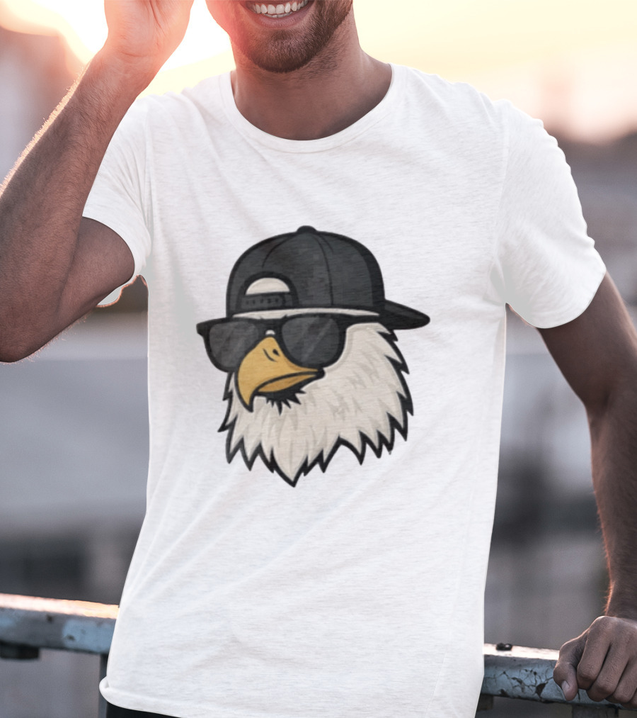 Bald Eagle Cool Sunglasses Hat T-Shirt