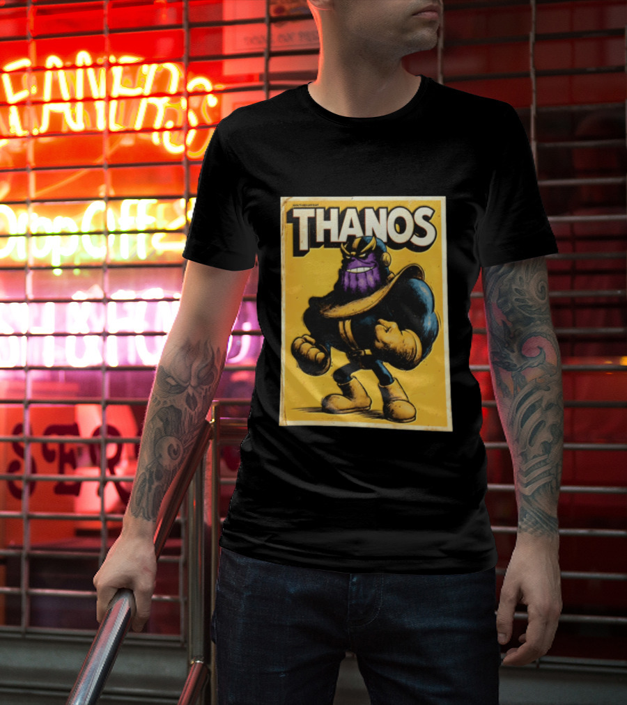 Thanos Marvel Superhero Purple Alien Villain Clenched Fist T-Shirt