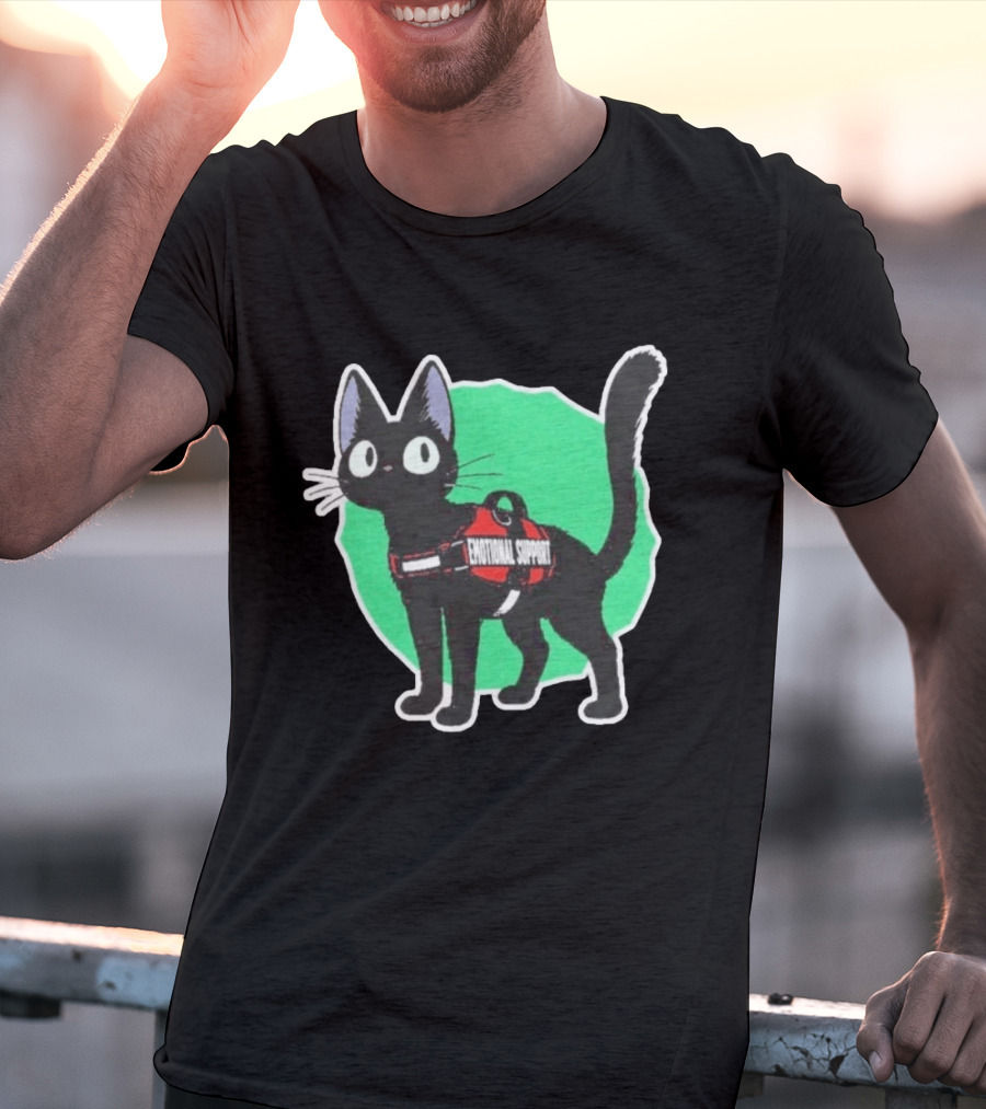 Jiji Kiki's Delivery Service Emotional Support Cat With Harness Patch T-Shirt