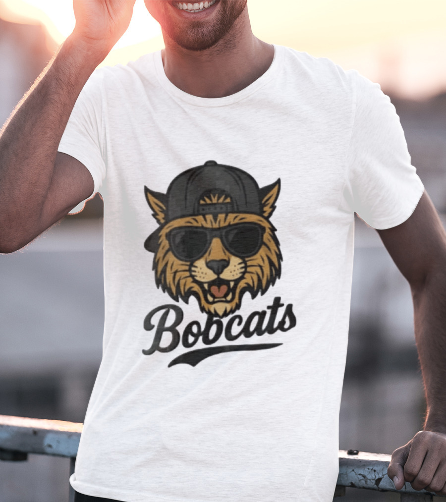 Bobcats Cool Bobcat Sunglasses Baseball Cap T-Shirt