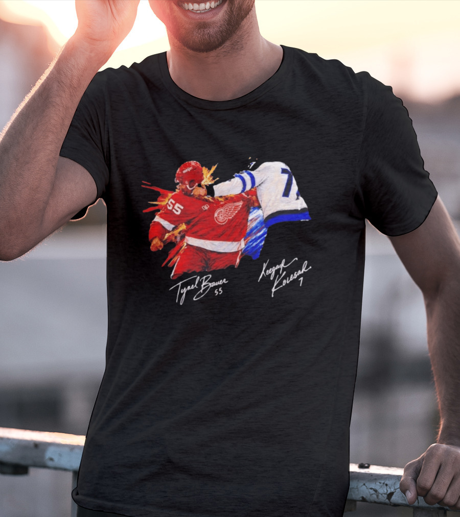 Tyrel Bauer 55 Vs Keegan Kolesar 7 Hockey Clash T-Shirt