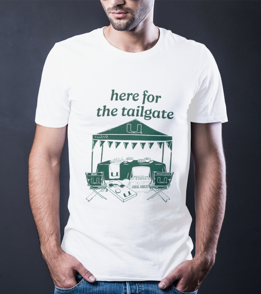 Miami Hurricanes Here For The Tailgate Coral Gables Party Essentials T-Shirt