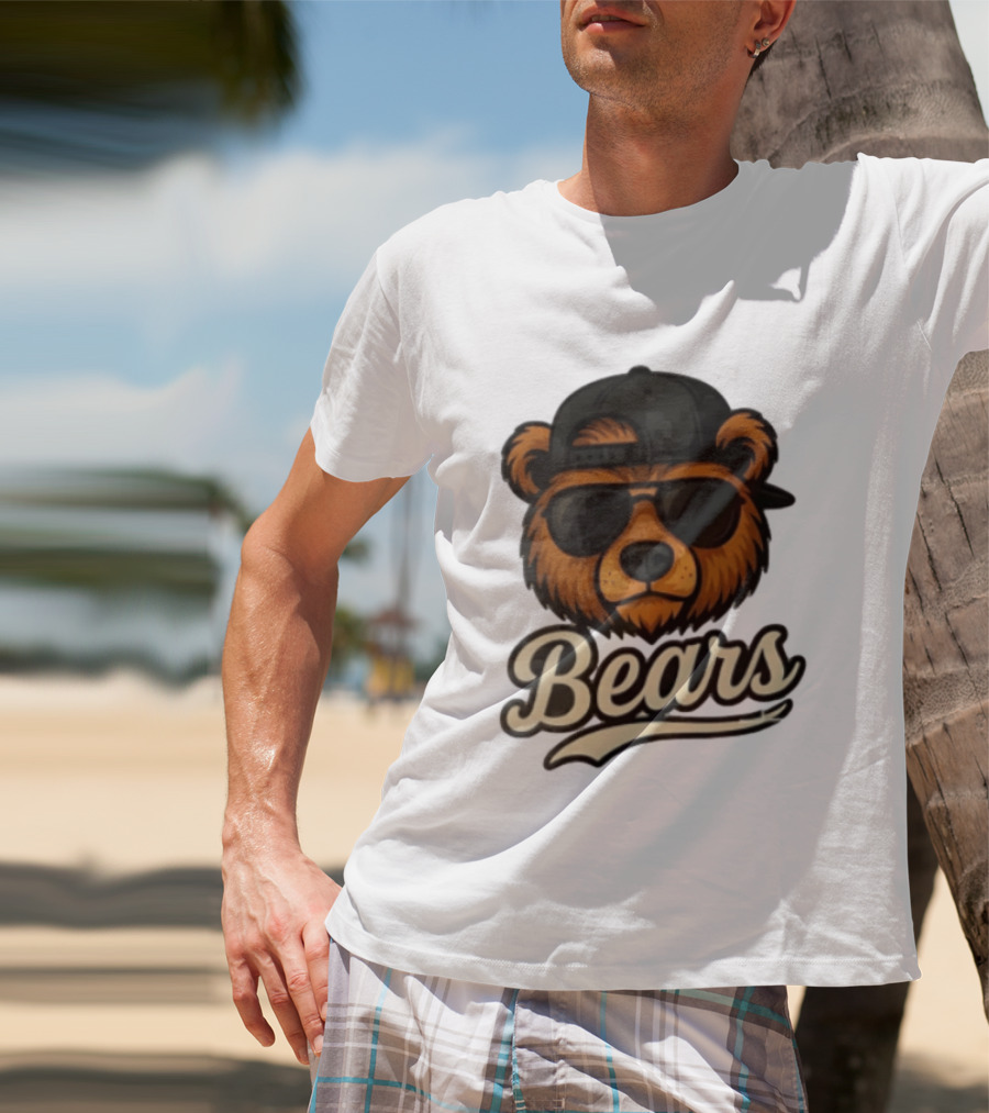 Chicago Bears Cool Bear In Sunglasses And Cap T-Shirt