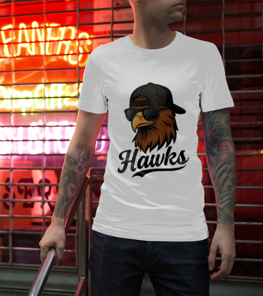 Hawks Eagle Wearing Sunglasses And Baseball Cap T-Shirt