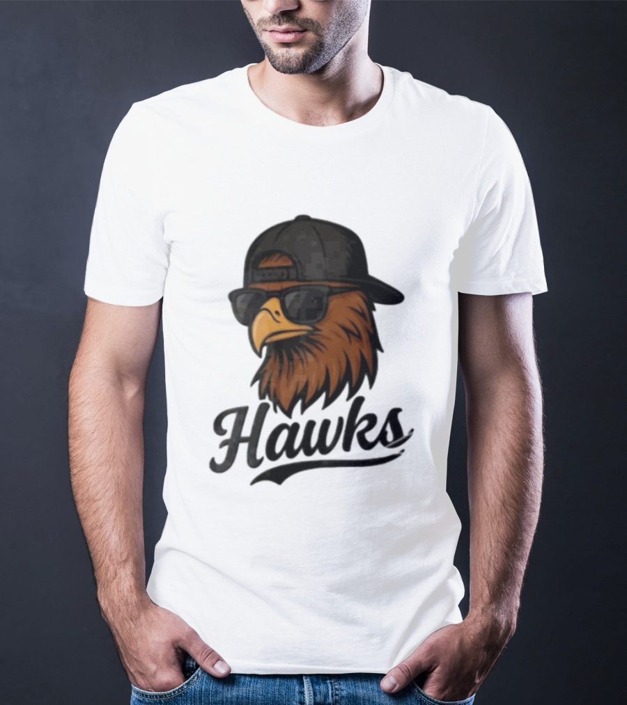 Hawks Eagle Wearing Sunglasses And Baseball Cap T-Shirt