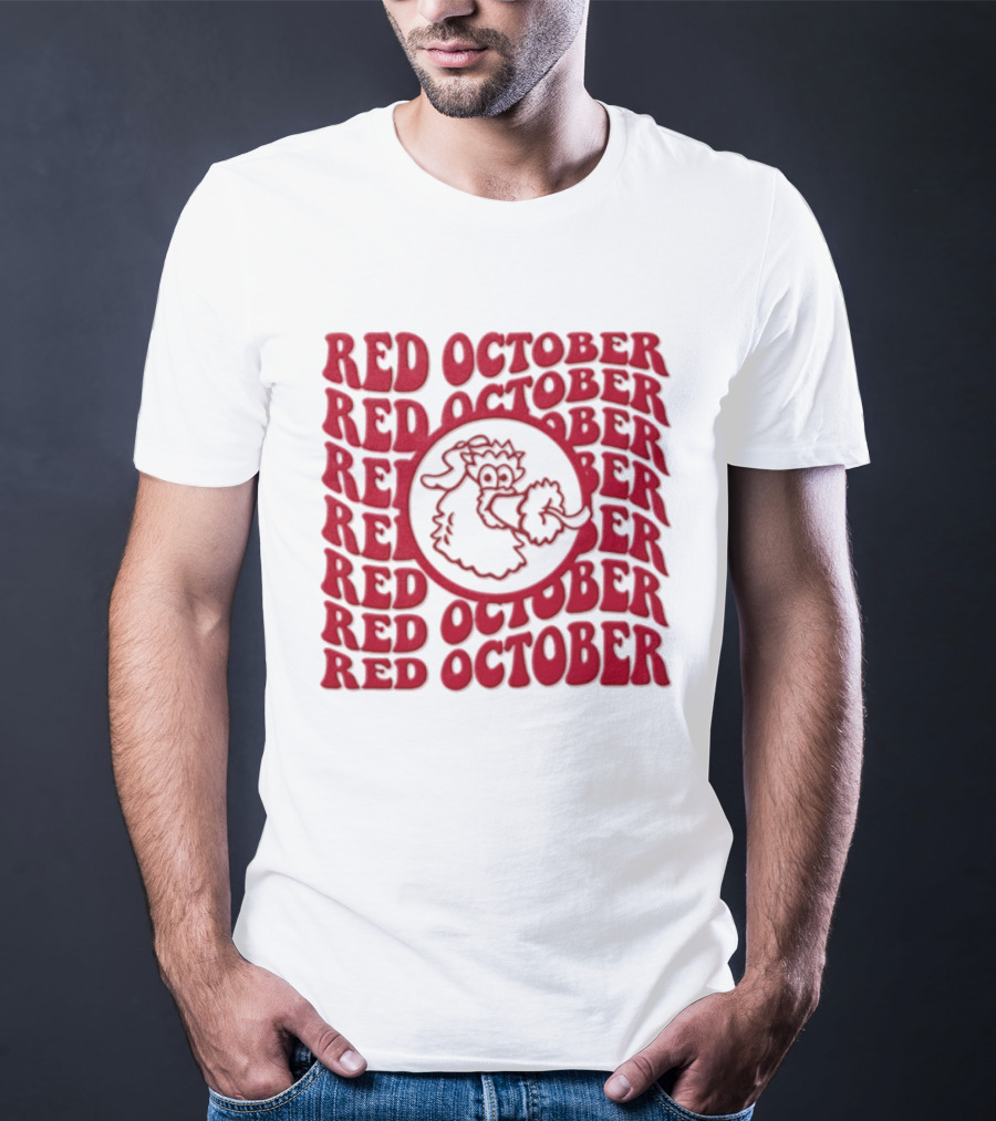 Philadelphia Phillies Red October 2023 Fan Gear With Phillie Phanatic T-Shirt