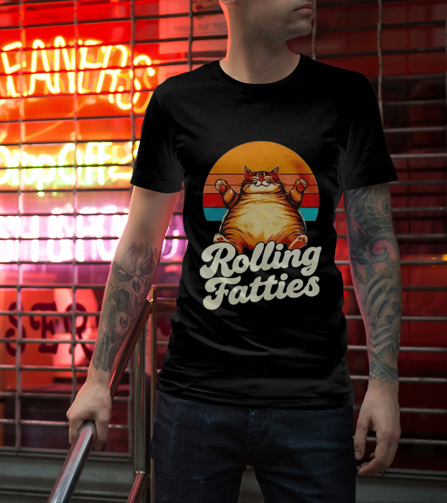 Rolling Fatties Vintage Sunset Cat T-Shirt