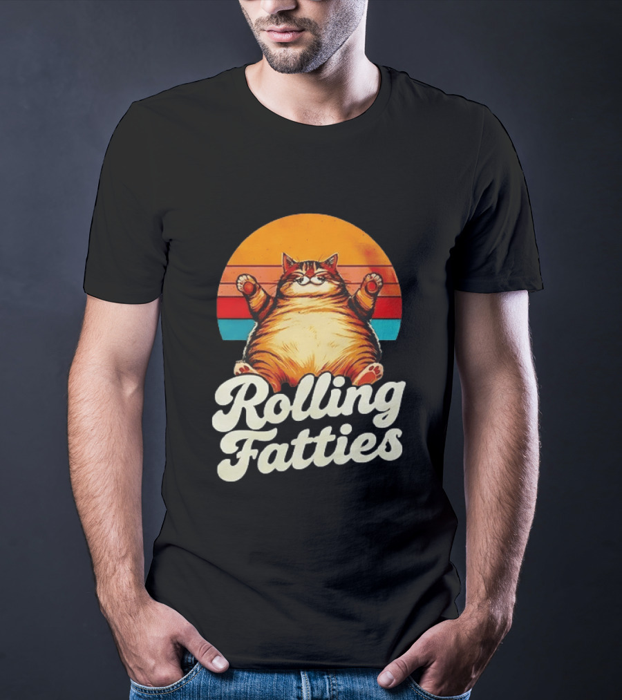 Rolling Fatties Vintage Sunset Cat T-Shirt