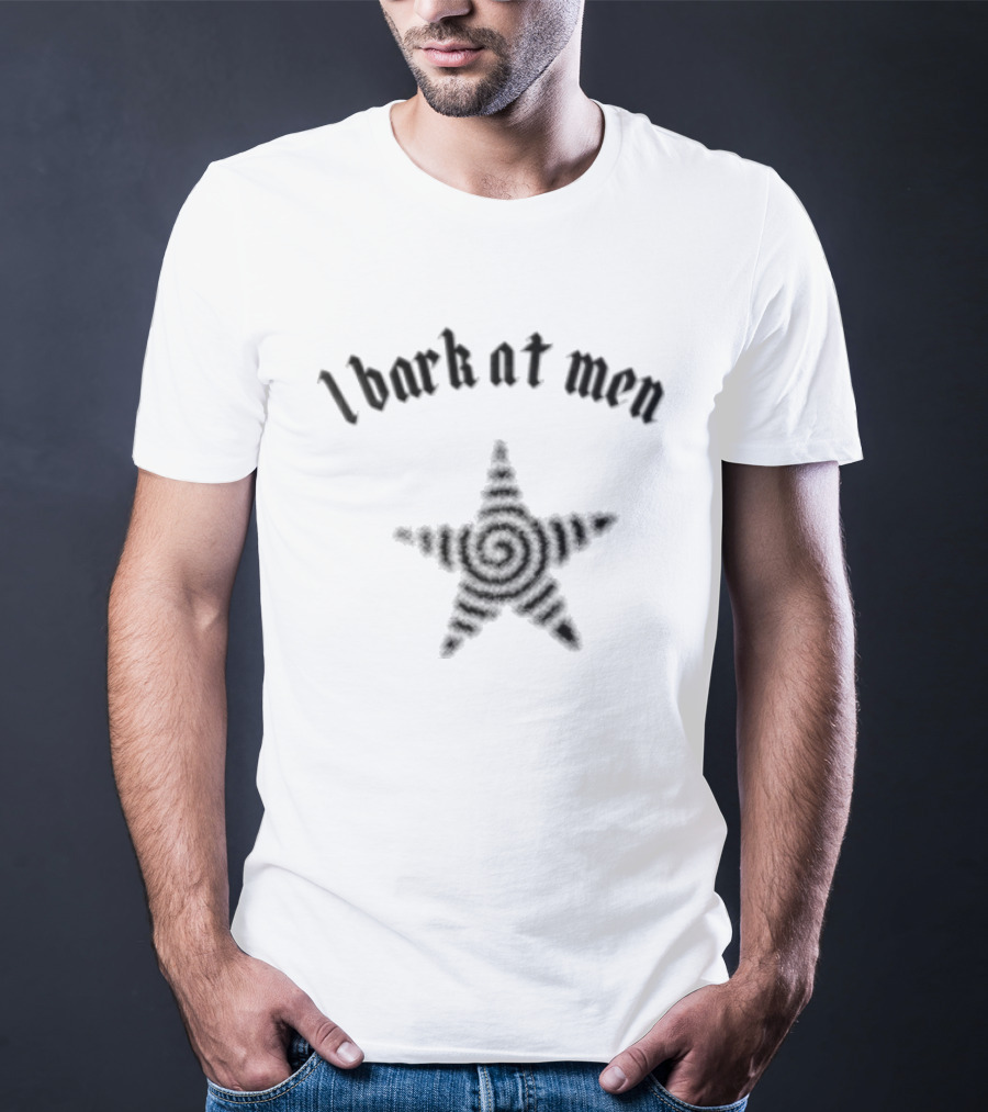 I Bark At Men Star Spiral Center Halftone T-Shirt