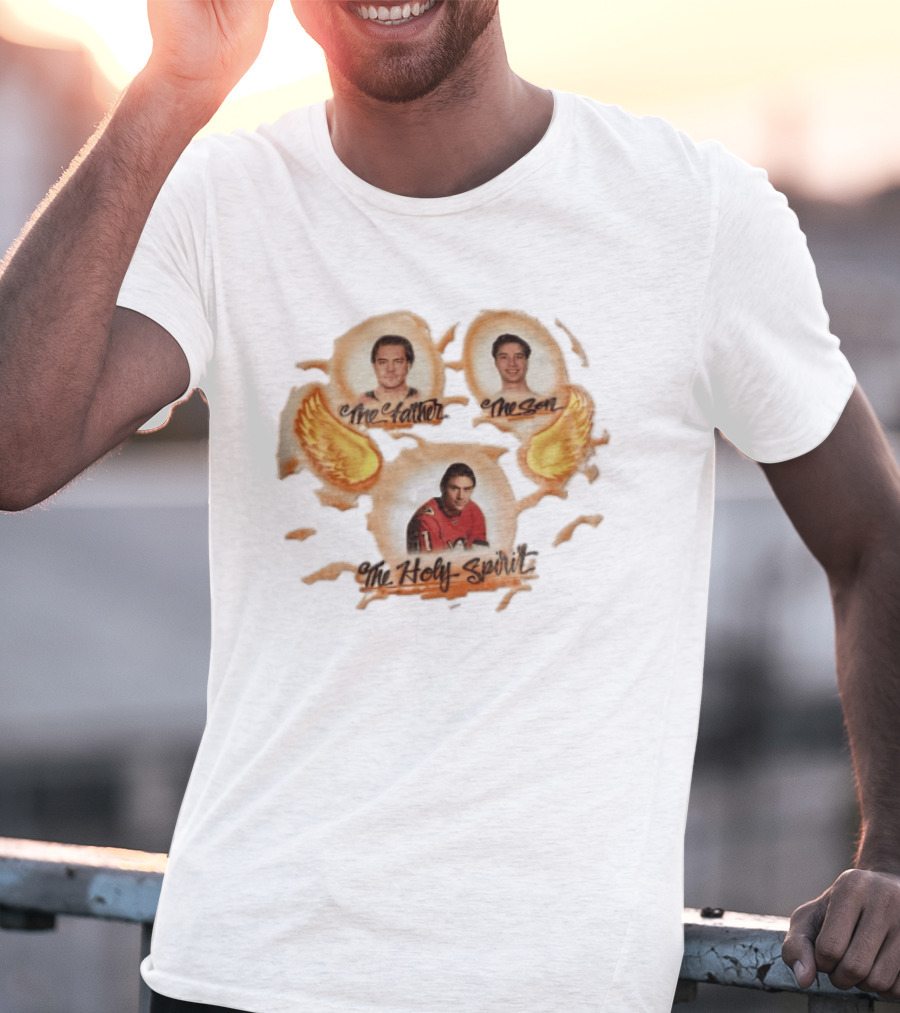 The Father The Son The Holy Spirit Hockey Trio With Wings T-Shirt