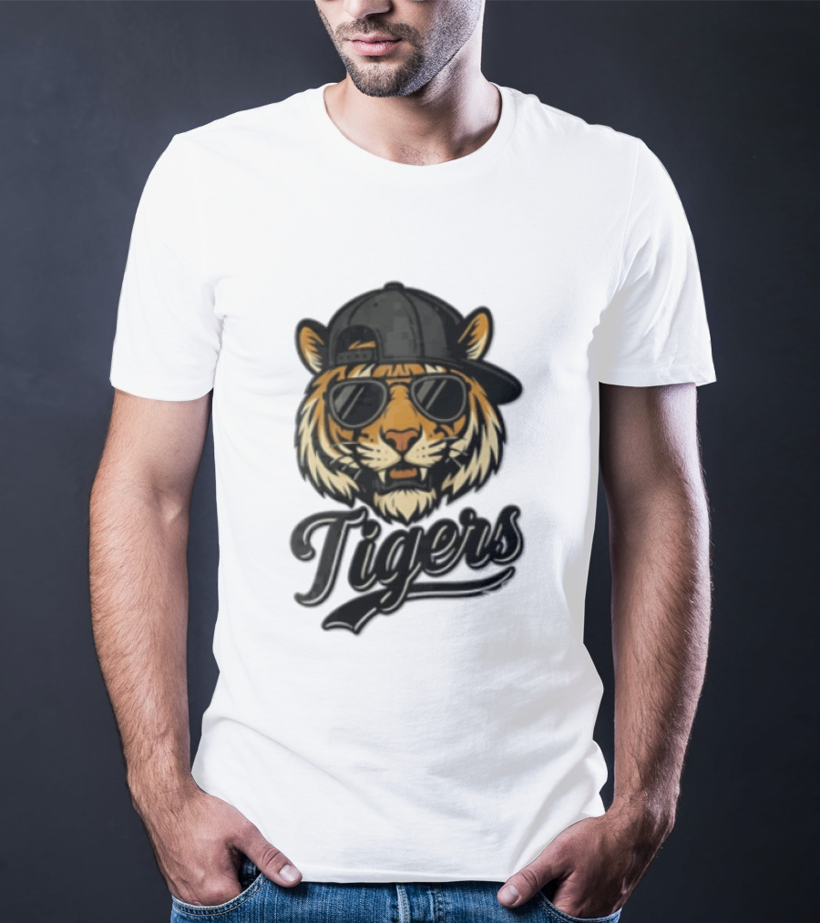 Tiger Sunglasses Baseball Cap Cool Cat T-Shirt