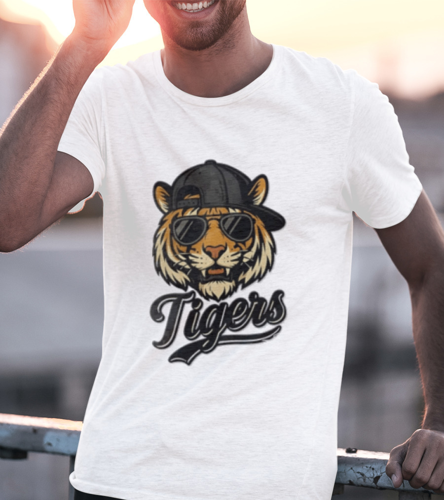 Tiger Sunglasses Baseball Cap Cool Cat T-Shirt